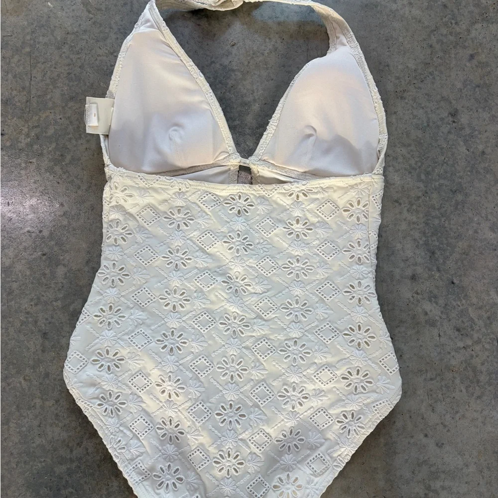 kate spade White and Gold Logo Swimwear Tag